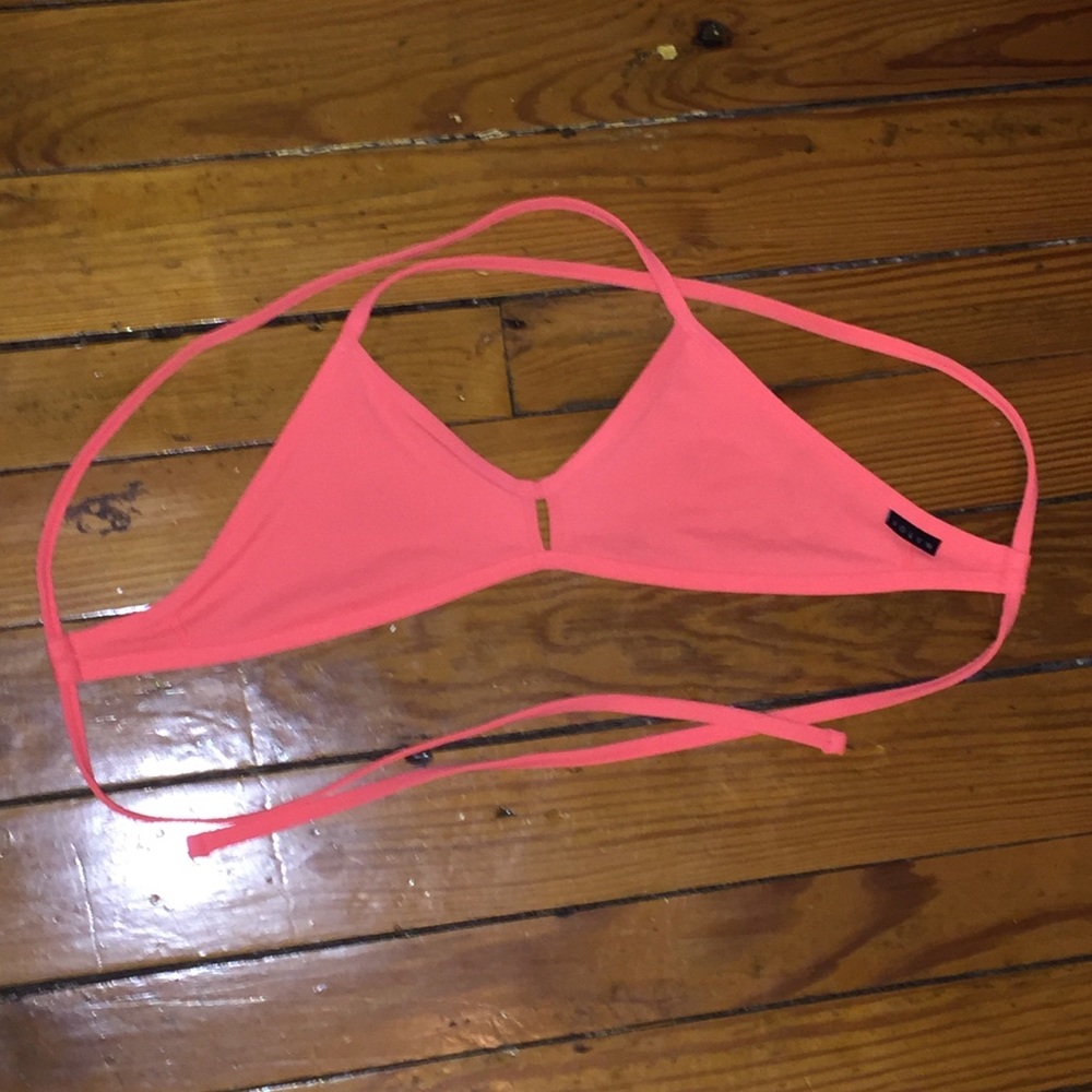 Jolyn Vent Top Lava Bright Coral Cross Tie Back